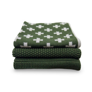 Dish Cloths: Dishcloth Variety 3pk - Forest +