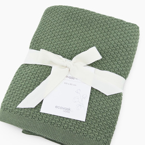 Baby Blankets: Cot | Buggy Blanket Winter Weight - Sage