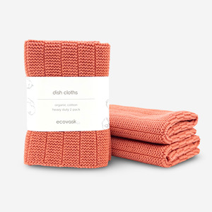 Heavy Duty Dish Cloths: Heavy Duty Dishcloths 2pk - Coral