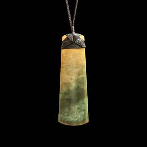 Craft: Large Jade Hei Toki handcrafted Pendant by Raegan Bregman