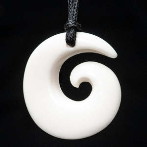 Craft: small Open ended Koru, hand-crafted pendant