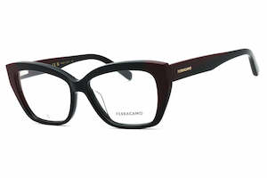 Eyeglasses: SALVATORE FERRAGAMO SF2938N 051 Eyeglasses Black Burgundy Frame 53mm