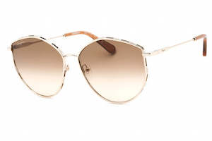 Womens Sunglasses: SALVATORE FERRAGAMO SF264S 796 Sunglasses Gold Frame Beige Gradient Lenses 60mm