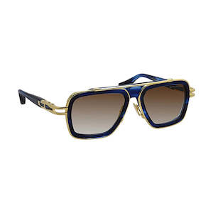 Dita LXN-EVO DT DTS403 A-03 Blue Swirl/Yellow Gold Metal Sunglasses Brown