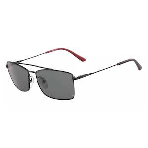 Calvin Klein: Calvin Klein Men's Matte Black Rectangular Sunglasses - CK18117SSG-002