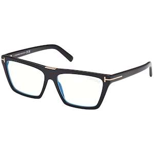 Tom Ford Eyewear: Tom Ford Women's Shiny Black Blue Blocking Eyeglass Frames - FT5912 B 001