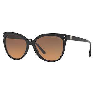 Michael Kors Eyewear: Michael Kors Jan Women's Black Rounded Cat Eye Sunglasses - MK2045-317711-55