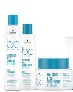 Schwarzkopf BC Bonacure Moisture Kick Shampoo, Conditioner & Treatment Trio Pack