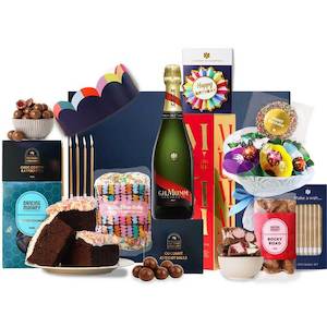 Birthday Cake Gift Boxes: Luxury Mumm Best Birthday in a Box Celebration