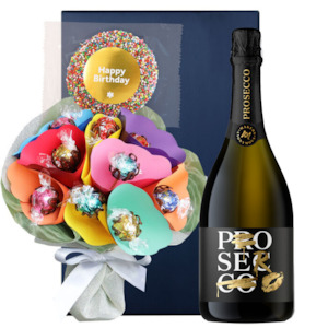 Champagne And Bubbles: Happy Birthday Sparkling Bouquet Gift Hamper