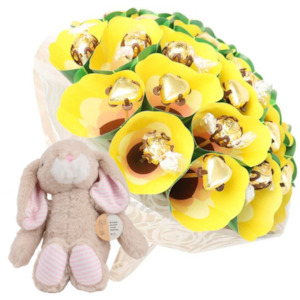 Chocolate Flowers: Sunshine Chocolate Bouquet and Bunny