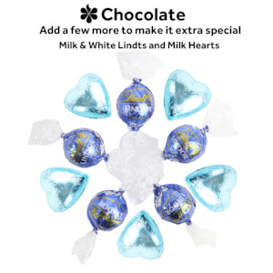 All: Milk and White Lindt Balls and Blue Hearts (Extra) (Copy)