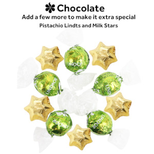 Chocolate Boost: Pistachio Lindt Balls and Gold Stars (Extra)