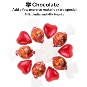 Chocolate Boost: Milk Lindt Balls and Milk Red Hearts  (Extra)