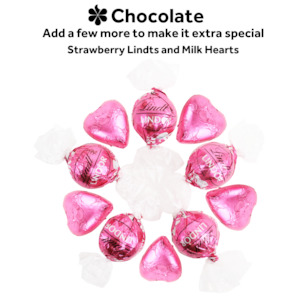 Chocolate Boost: Strawberry and Cream Lindt Balls and Pink Hearts (Extra)