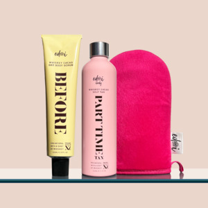 BEFORE + PART TIME self tan + Mitt