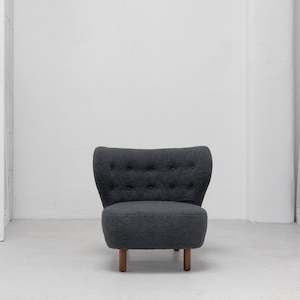 Armchairs: Hana Armchair - Charcoal + Walnut