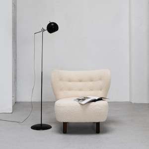 Armchairs: Hana Armchair - Ivory + Walnut