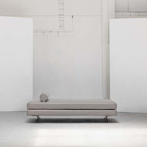 Daybed: Wake Daybed - Grey + Aniline Leather