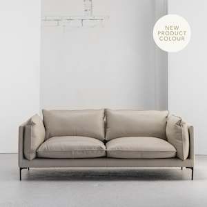 Apartment: Sabine 3 Seater Sofa - Beige + Leather