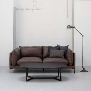 Apartment: Sabine 3 Seater Sofa - Coffee + Leather