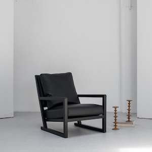 Apartment: Simon Armchair - Black / Black + Leather