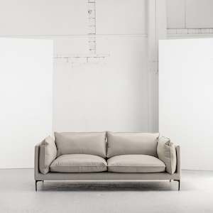 Apartment: Sabine 3 Seater Sofa - Stone + Leather