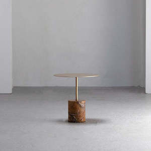 Apartment: Brasil Side Table - Mocha Marble / Gold