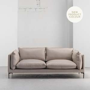 Sabine: Sabine 3 Seater Sofa - Beige + Leather