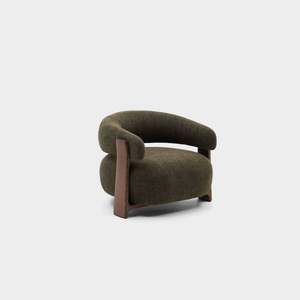 Kavehome: Granite Armchair - Olive + Walnut Stain