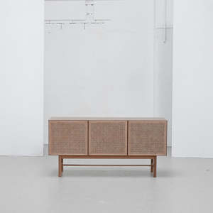 New: Racquet Sideboard - Oak + Rattan