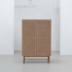 New: Racquet Vitrine - Oak + Rattan