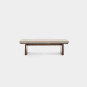 New: Topaz Bench Seat - Beige + Walnut Stain