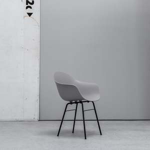 Dining Chairs: TA Bucket Chair - Metal Base + Grey