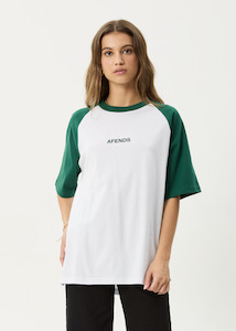 Afends Ryan Recycled Oversized Raglan T Shirt - Hunter Green