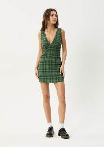 Afends Lonnie Hemp Seersucker Mini Dress - Hunter Green