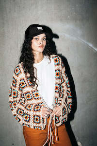 Crochet Knit Kimono - Multi Colour