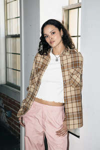 Bowery Vintage Long Sleeve Overshirt - Washed Copper