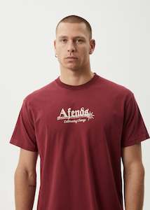 Mace Life Boxy Fit Tee - Washed Burgundy Was $70 Now