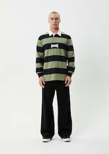 Mens Tees: Mental Rugby Long Sleeve Tee - Oil Green