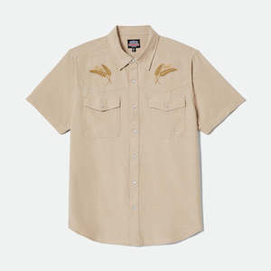 Mens: Ford Short Sleeve Western Shirt - Khaki Coming Soon