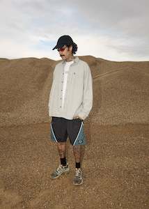 Mens: Afends Bats Organic Oversized Striped Long Sleeve Shirt - Fuel