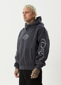 Mens: Afends My Tribe Recycled Boxy Pull On Hood - Charcoal