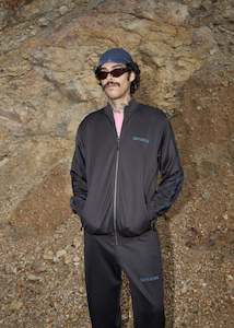 Mens: Afends Spinal Recycled Track Zip Up Jacket - Black