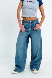 Womens Denim: Saloon Barrel Leg  Jean - Dirty Wash Fade Was $209 Now