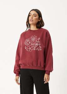 Womens Sweats Knits: Shapes Crew Neck Sweat - Washed Burgundy Last One Was $110 Now