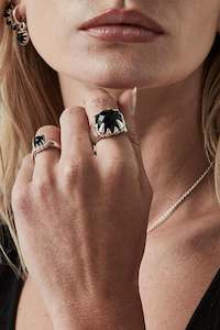 Stolen Girlfriends Club Claw Ring - Onyx/Silver