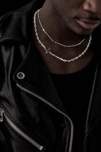 Stolen Girlfriends Club Falling Cross Maxi Necklace - Silver