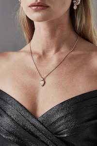 Stolen Girlfriends Club Love Claw Necklace - Gold/Rose Quartz