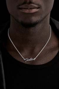 Stolen Girlfriends Club Stolen Script Necklace- Silver